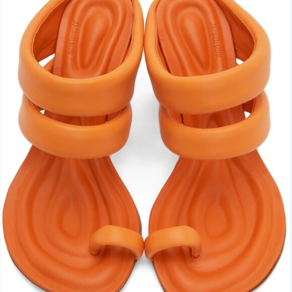 Jacquemus Orange 'Les Sandals Cassis' Heeled Sandals - Picture 8 of 9